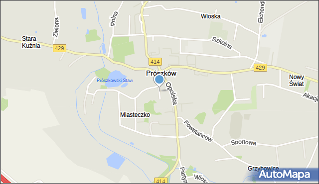 Prószków, Krótka, mapa Prószków