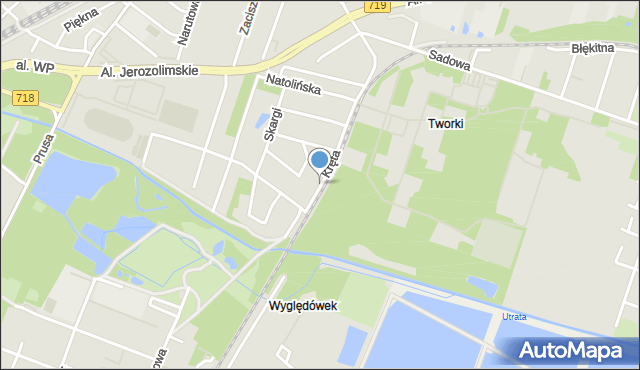 Pruszków, Kręta, mapa Pruszków