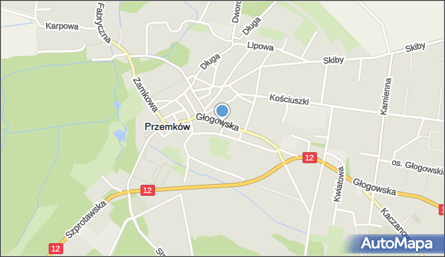 Przemków, Krótka, mapa Przemków