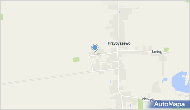 Przybyszewo gmina Święciechowa, Krótka, mapa Przybyszewo gmina Święciechowa