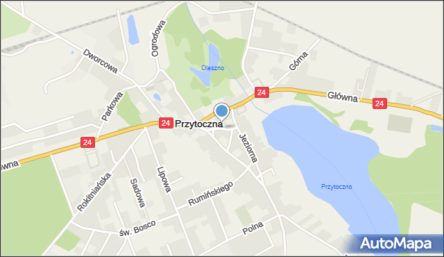 Przytoczna, Krzywa, mapa Przytoczna