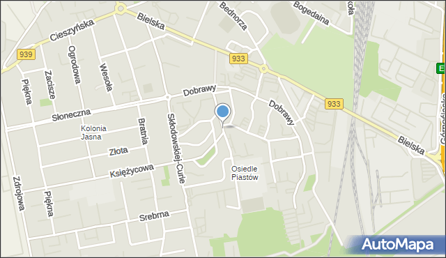 Pszczyna, Króla Kazimierza Wielkiego, mapa Pszczyny