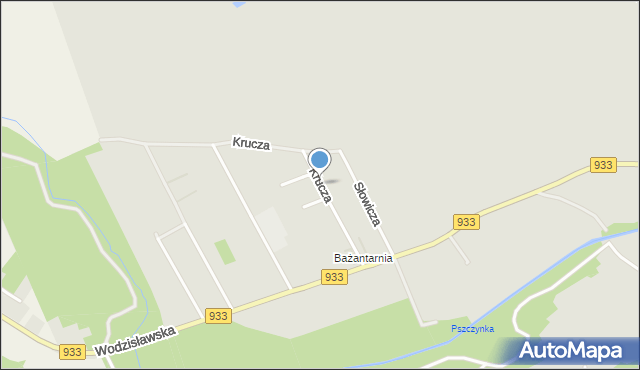 Pszczyna, Krucza, mapa Pszczyny