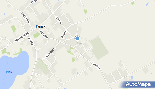 Puńsk, Kraszewskiego Józefa Ignacego, mapa Puńsk