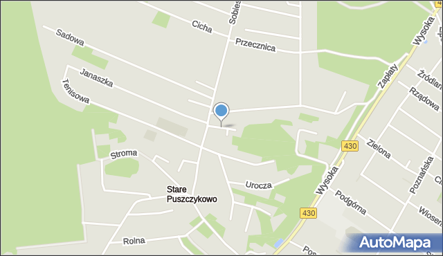 Puszczykowo powiat poznański, Kręta, mapa Puszczykowo powiat poznański
