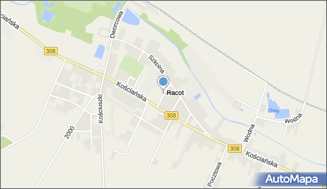 Racot, Kręta, mapa Racot