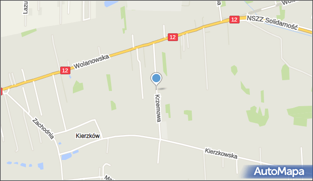 Radom, Krzemowa, mapa Radomia