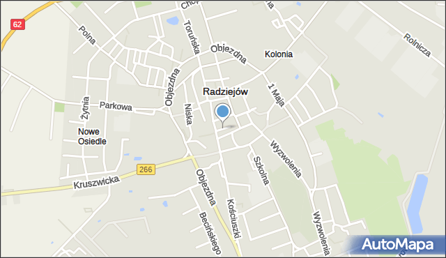 Radziejów, Krótka, mapa Radziejów