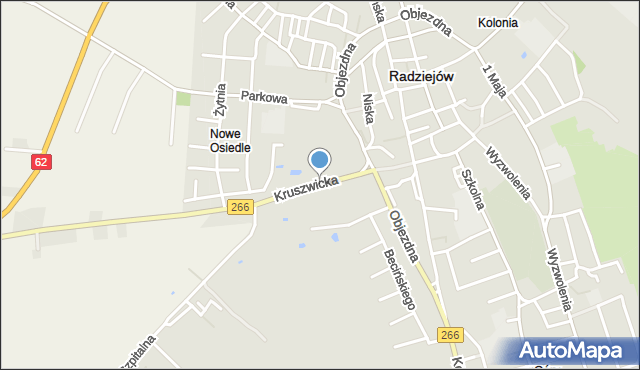 Radziejów, Kruszwicka, mapa Radziejów