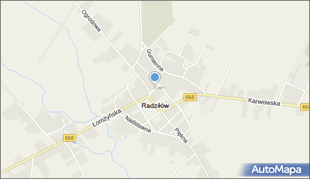 Radziłów, Krótka, mapa Radziłów