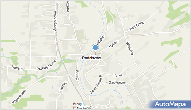 Radziszów, Krótka, mapa Radziszów