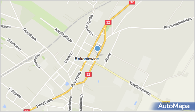 Rakoniewice, Krystyny, mapa Rakoniewice