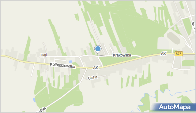 Raniżów, Krakowska, mapa Raniżów