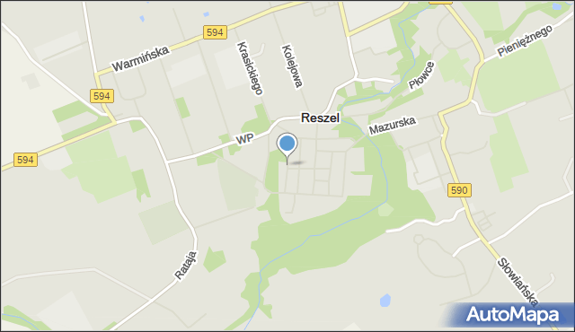 Reszel, Kraszewskiego Józefa Ignacego, mapa Reszel