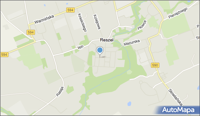 Reszel, Krótka, mapa Reszel