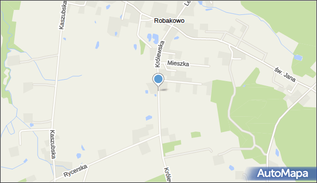 Robakowo gmina Luzino, Królewska, mapa Robakowo gmina Luzino