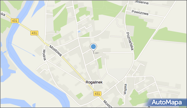 Rogalinek, Kręta, mapa Rogalinek