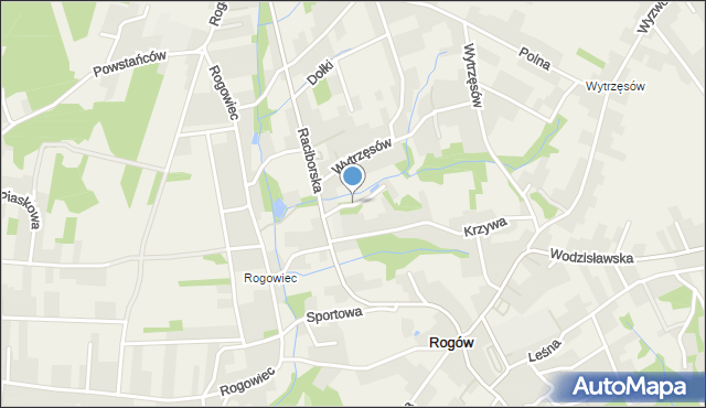 Rogów gmina Gorzyce, Krótka, mapa Rogów gmina Gorzyce