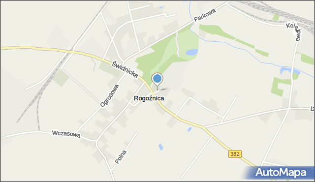 Rogoźnica gmina Strzegom, Krótka, mapa Rogoźnica gmina Strzegom