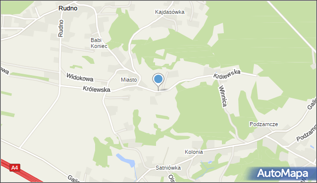 Rudno gmina Krzeszowice, Królewska, mapa Rudno gmina Krzeszowice