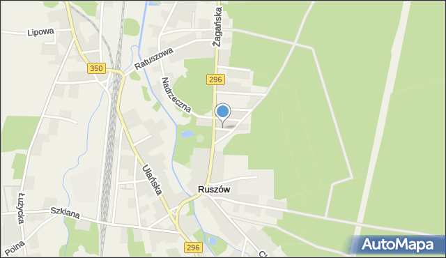 Ruszów gmina Węgliniec, Krótka, mapa Ruszów gmina Węgliniec