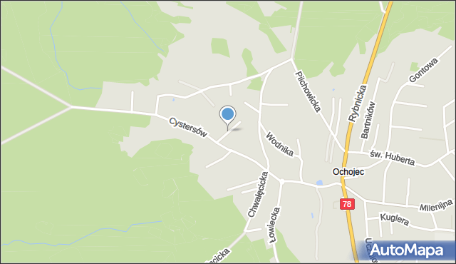 Rybnik, Krajobrazowa, mapa Rybnika