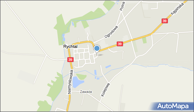 Rychtal, Kręta, mapa Rychtal