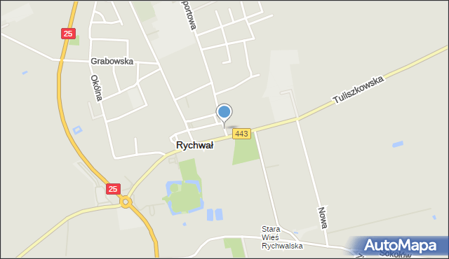 Rychwał, Krótka, mapa Rychwał