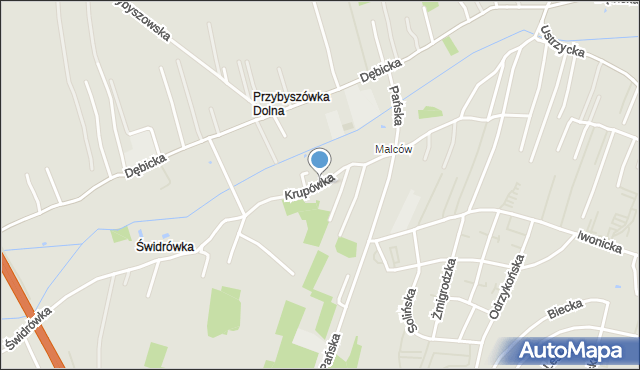 Rzeszów, Krupówka, mapa Rzeszów