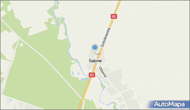 Sabnie, Krótka, mapa Sabnie