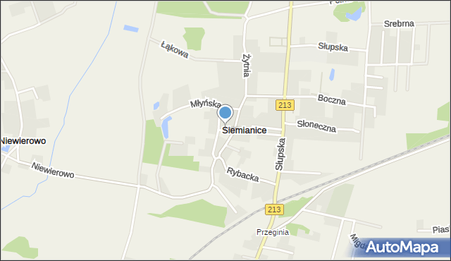 Siemianice gmina Słupsk, Krótka, mapa Siemianice gmina Słupsk