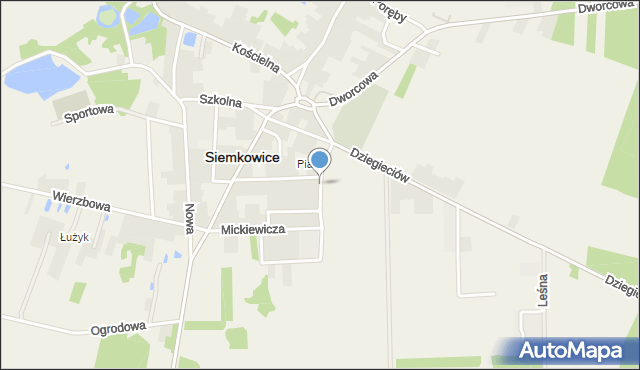 Siemkowice, Krasińskiego Ignacego, mapa Siemkowice
