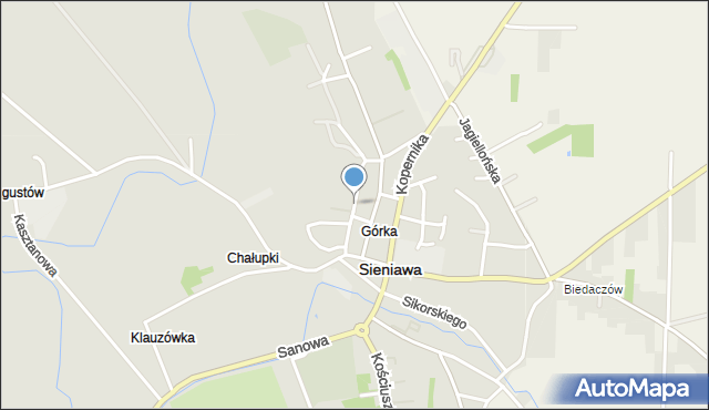 Sieniawa powiat przeworski, Króla Kazimierza Wielkiego, mapa Sieniawa powiat przeworski