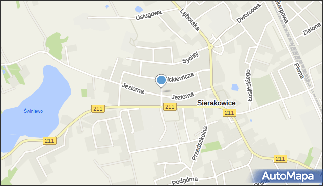 Sierakowice powiat kartuski, Krasickiego Ignacego, bp., mapa Sierakowice powiat kartuski