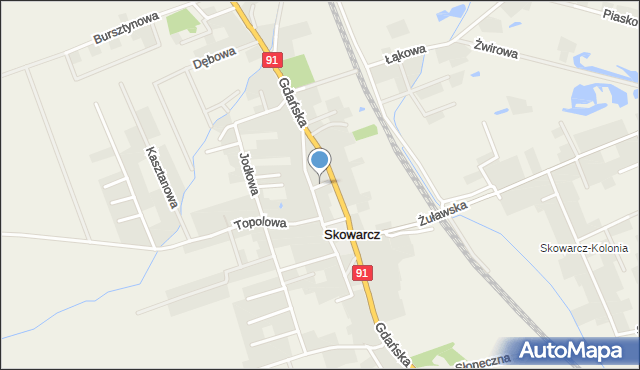 Skowarcz, Krótka, mapa Skowarcz