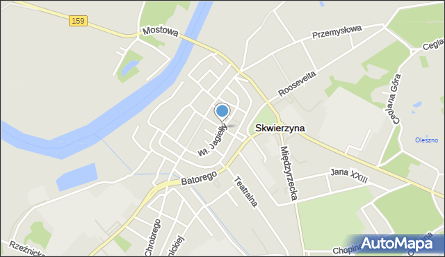 Skwierzyna, Króla Władysława Jagiełły, mapa Skwierzyna