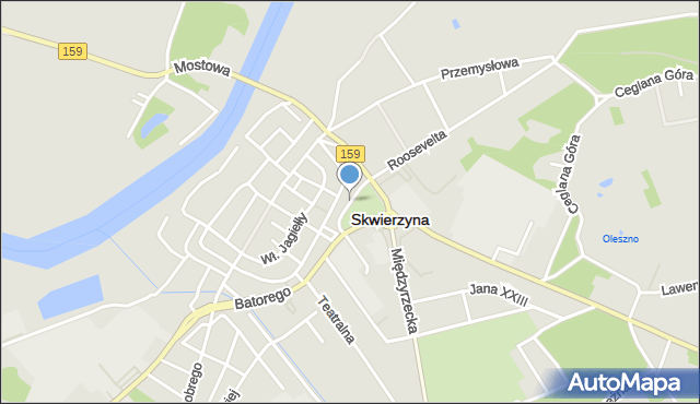 Skwierzyna, Króla Władysława Łokietka, mapa Skwierzyna
