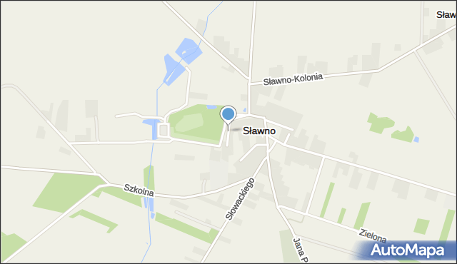 Sławno powiat opoczyński, Krótka, mapa Sławno powiat opoczyński