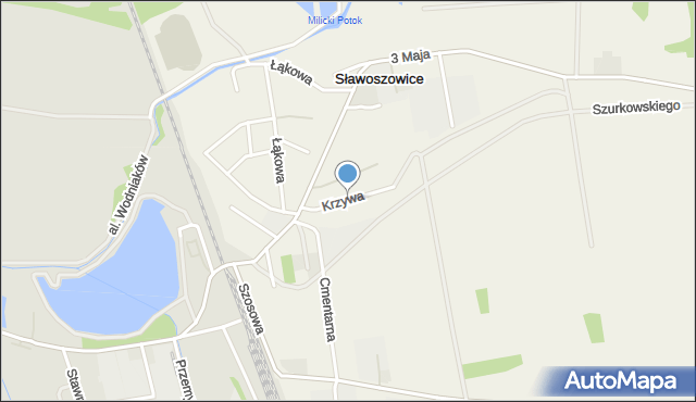 Sławoszowice, Krzywa, mapa Sławoszowice