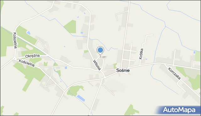 Sośnie powiat ostrowski, Kręta, mapa Sośnie powiat ostrowski