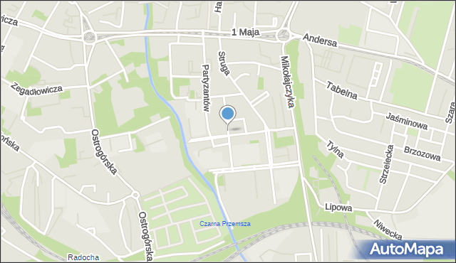 Sosnowiec, Królowej Jadwigi, mapa Sosnowca