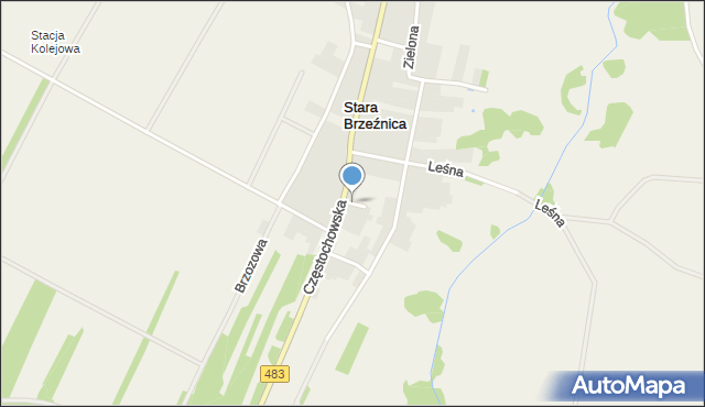 Stara Brzeźnica, Krótka, mapa Stara Brzeźnica