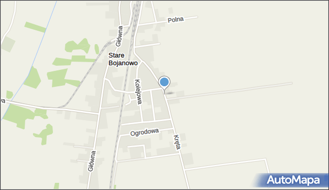 Stare Bojanowo, Kręta, mapa Stare Bojanowo