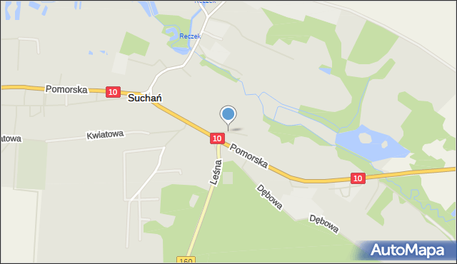 Suchań, Krótka, mapa Suchań