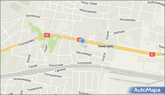 Swarzędz, Kraszewskiego Józefa Ignacego, mapa Swarzędz