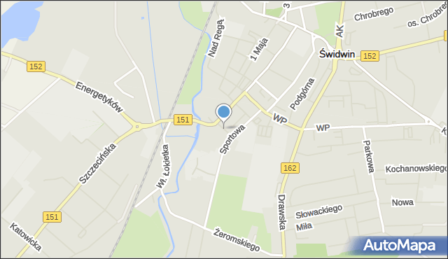 Świdwin, Krótka, mapa Świdwin