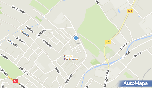 Świebodzice, Króla Bolesława Chrobrego, mapa Świebodzice