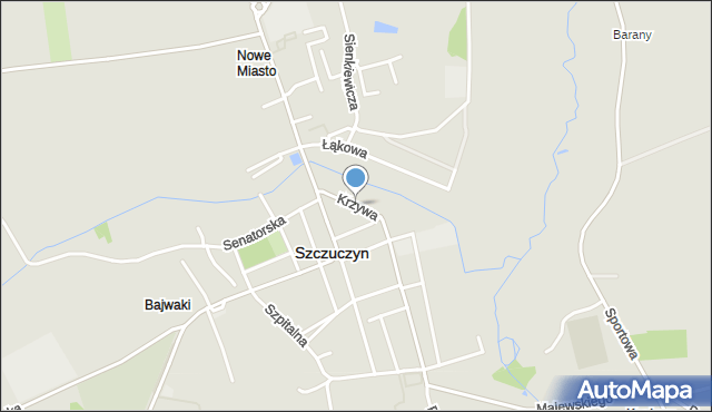 Szczuczyn powiat grajewski, Krzywa, mapa Szczuczyn powiat grajewski