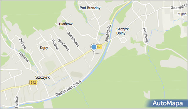 Szczyrk, Krokusów, mapa Szczyrk