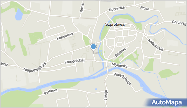 Szprotawa, Krasińskiego, mapa Szprotawa